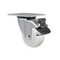 Rodízio branco giratório com freio 3" GLRON 312 NNKC