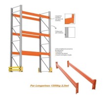 Par Longarina Nivel 2,3mt 2000kg P/Porta Pallet 100cm Amapa