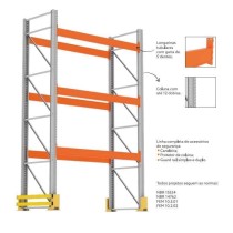 Porta Pallet Continuacao Amapa 3mt C/4 niveis 2000kg 1x2,3mt