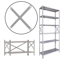 Par Haste X P/Lateral Estante Prateleira Amapa 40cm ABNT