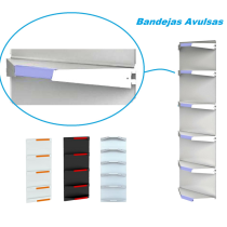 Kit C/5 Bandeja Gondola Canto Avulsa 25cm Amapa Linha FLEX30