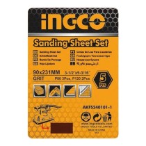 Jogo Folhas Lixa 90X231mm 5 Peças Ingco AKFS240101-1