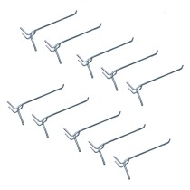 Kit 10 Ganchos Painel Perfurado Eucatex Zincado 10cm MS10202