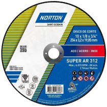 Disco Corte Ferro 254mm P/Policorte 10x3/4" Norton AR312