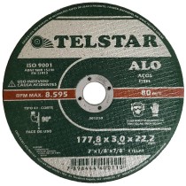 Disco Corte Ferro 180mm P/Esmerilhadeira 7" Telstar ALO