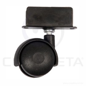 Rodízio PVC base U 38 mm preto 036008000