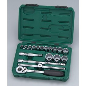 Jogo de Soquetes Estriados Sata 1/2 18 peças st09203sj