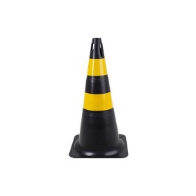 Cone sinalização rígido preto/amarelo 50 cm WPS1915