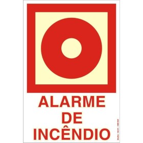 Placa sinalização combate incêndio PVC 220BV "Alarme de incêncio"