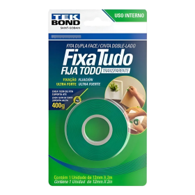 Fita Dupla Face Transparente Fixa Tudo 12mmx2m Tekbond
