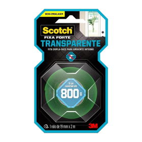 Fita Dupla Face Transparente Fixa Forte 19mmx2m Scotch 3M
