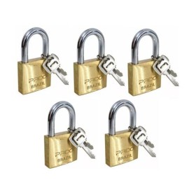Cadeado em latão 45 mm com mesmo segredo 5 unidades LT-45