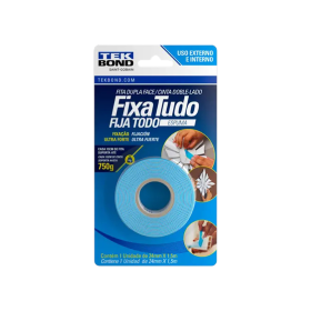 Fita Dupla Face Espuma Branca Fixa Tudo 24mmx1,5m Tekbond