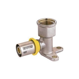 Cotovelo de prensar fêmea com flange 1/2" x 16 mm 28125060