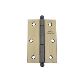 Dobradiça latonada oxidada FLO 3" 027508 - União Mundial