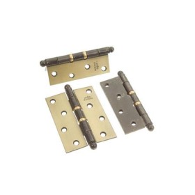 Dobradiça latonada oxidada 3.1/2" com anel 024508 - União Mundial