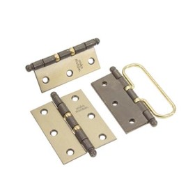 Dobradiça latonada oxidada FLO camarão 3.1/2" 021008 - União Mundial - Cartela