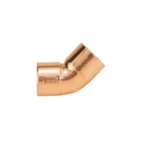 Cotovelo soldável 45° cobre 28 com anel 14