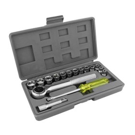 Jogo de soquete com catraca 1/4" 16 peças W-57