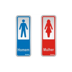 Placa sinalização alumínio 15 x 15 120AN "Homem + Mulher"