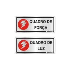 Placa sinalização alumínio 15 x 15 120AL "Quadro Força+Luz"