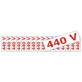 Placa sinalização PVC 05 x 25 200BB "440V"