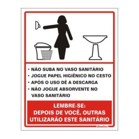 Placa sinalização PVC 15 x 20 200AG "Educativo Sanitário Feminino"