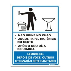 Placa sinalização PVC 15 x 20 200AH "Educativo Sanitário Masculino"