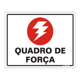 Placa sinalização PVC 15 x 20 200AK "Quadro de Força"