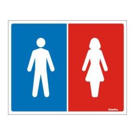 Placa sinalização PVC 15 x 20 200AS "Símbolo Homem+Mulher"
