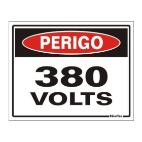 Placa sinalização PVC 15 x 20 200AZ "Perigo 380V"