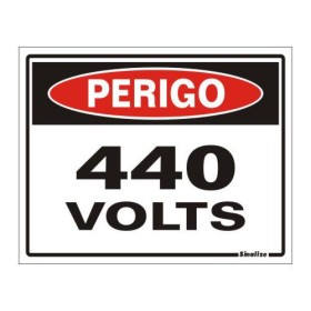 Placa sinalização PVC 15 x 20 200BA "Perigo 440V"