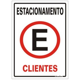 Placa sinalização PVC 20 x 30 250AY "Estacionamento Clientes"