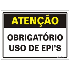 Placa sinalização PVC 20 x 30 250BT "Uso obrigatório de E.P.I´S"