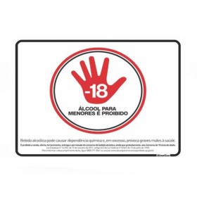 Placa sinalização PVC 20 x 25 290SP "Lei Proibido Álcool Menores"