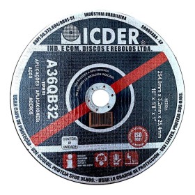 Disco Corte Ferro 254mm P/Policorte 10x1" Icder A36QB32