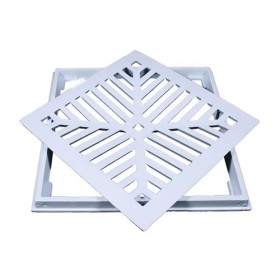 Grelha em alumínio com suporte quadrado 20 x 20 cm