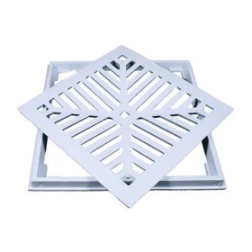 Grelha em alumínio com suporte quadrado 25 x 25 cm