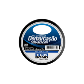 Fita Sinalização Demarcação Preta Solo 48mmx15m Tekbond