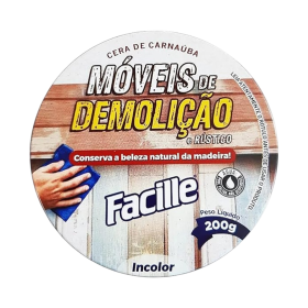 Cera Carnaúba Pasta Móveis Demolição Incolor 200g Facille