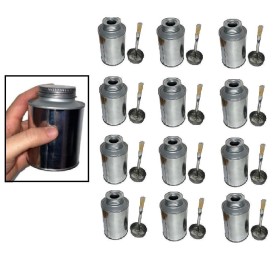 12 Lata Tampa Rosca Pincel 250ml Colas Tintas Artesanato Po