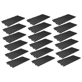 Kit 18 Estrados Piso Plastico Encaixe Preto Leve 25x50x2,5cm