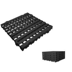 Kit 9 Estrado Piso Plastico Encaixe Preto Pesado 50x50x4,5cm