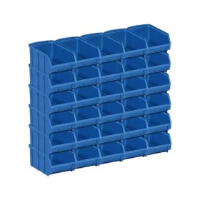 Kit 20 Caixa Box Gaveteiro Industrial Bin Azul n3 8x10x16cm