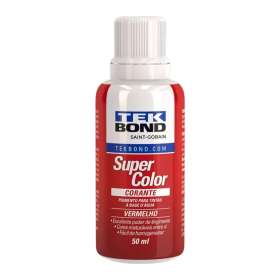Corante Liquido 50ml Vermelho Super Color Tekbond