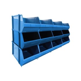 Kit 18 Caixa Box Gaveteiro Industrial Bin Azul N°8 19x31x41