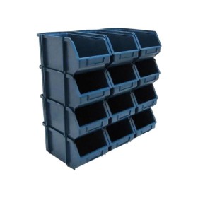 Kit 6 Caixa Box Gaveteiro Industrial Bin Azul N°6 15X18X28CM