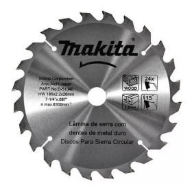 Disco Serra Madeira Widea 185mm 24 Dentes Makita D-51340