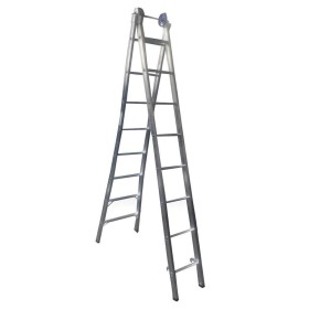 Escada Extensiva Aluminio 4em1 4,45mt 2x8 Degraus Real EX08