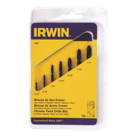 Jogo Brocas Aço Rápido HSS 1/16" a 1/4" 7 Pcs Irwin 1865290
